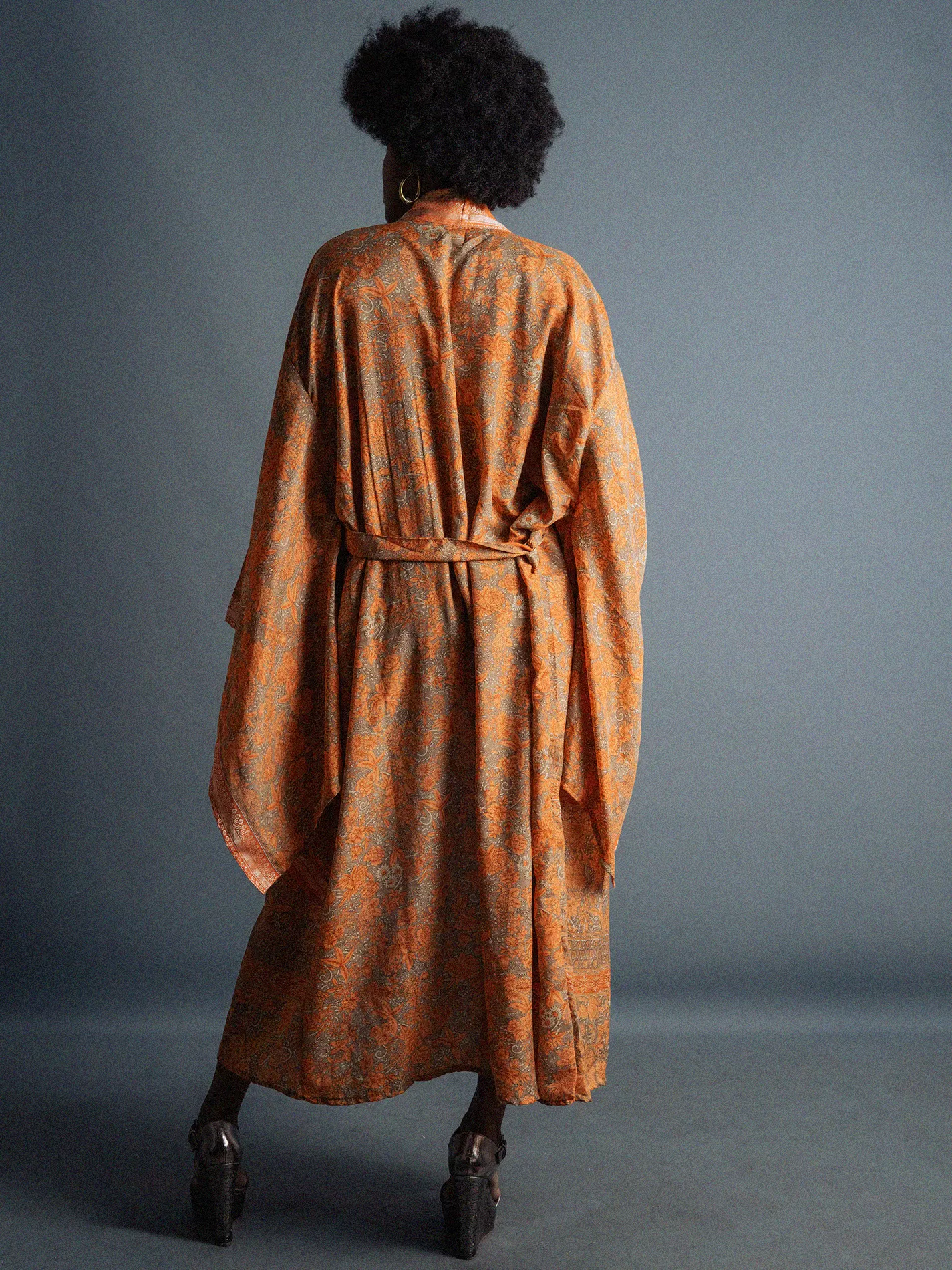 Kimono Manica Larga arancione - Surat