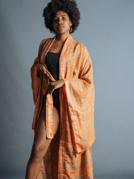 Kimono Manica Larga arancione - Surat