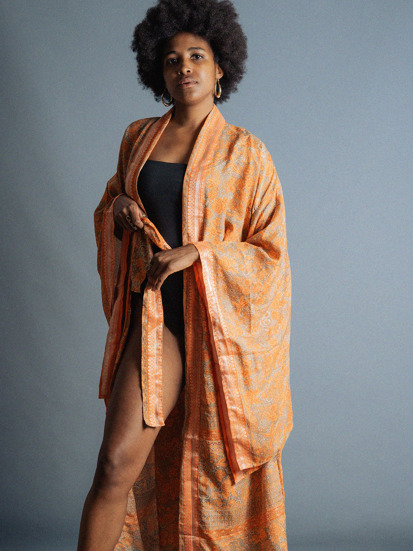 Kimono Manica Larga arancione - Surat