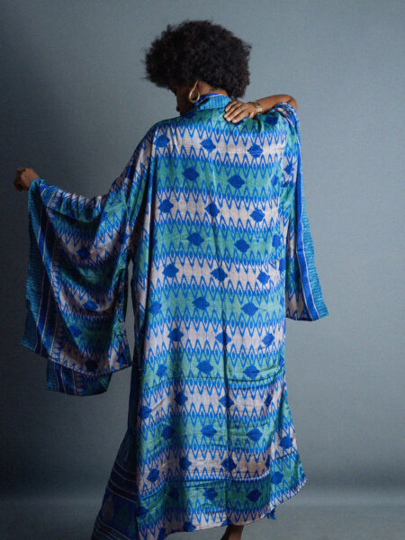 Kimono Manica Larga blu - Surat (2)