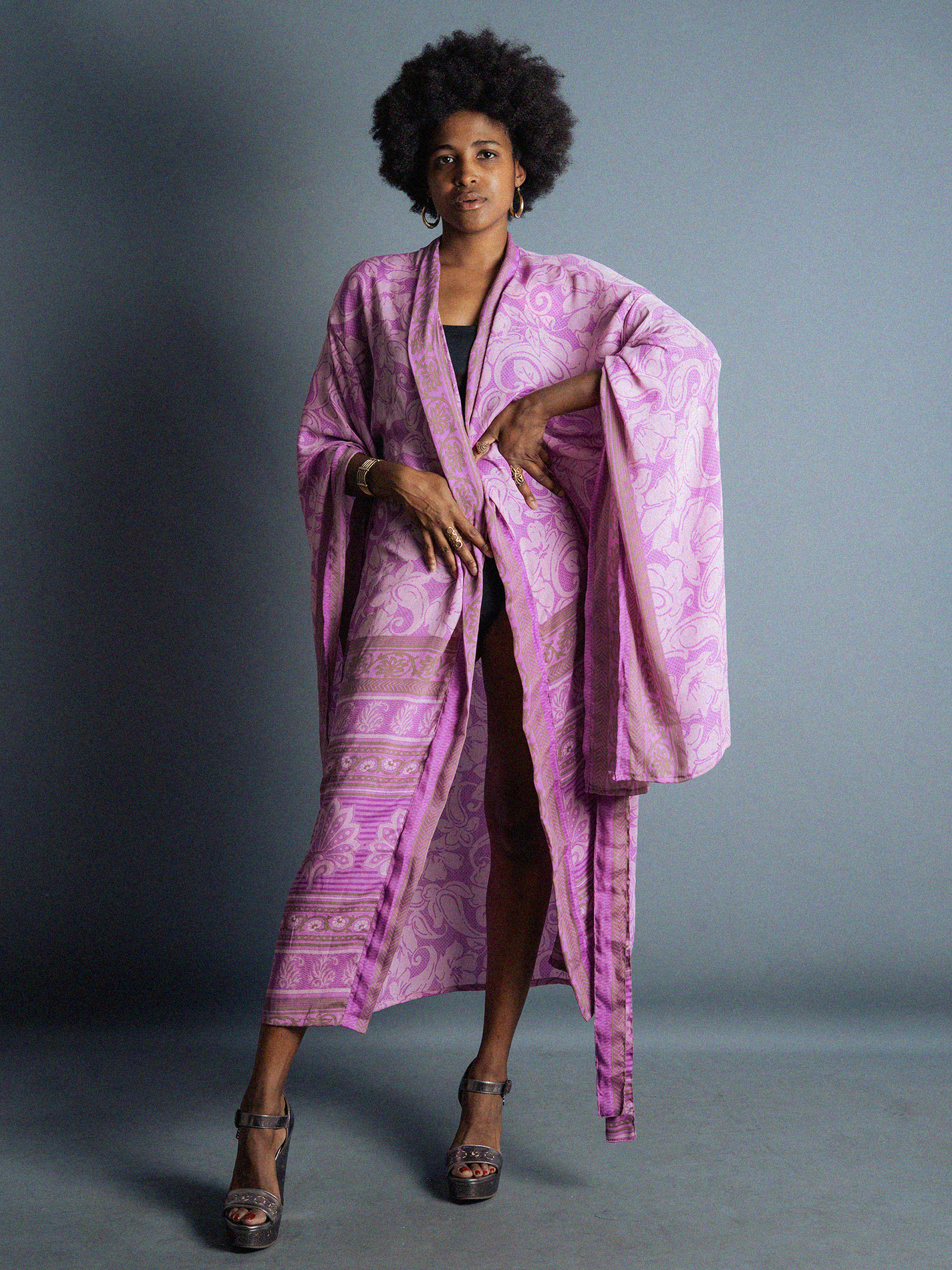 Kimono Manica Larga rosa - Surat