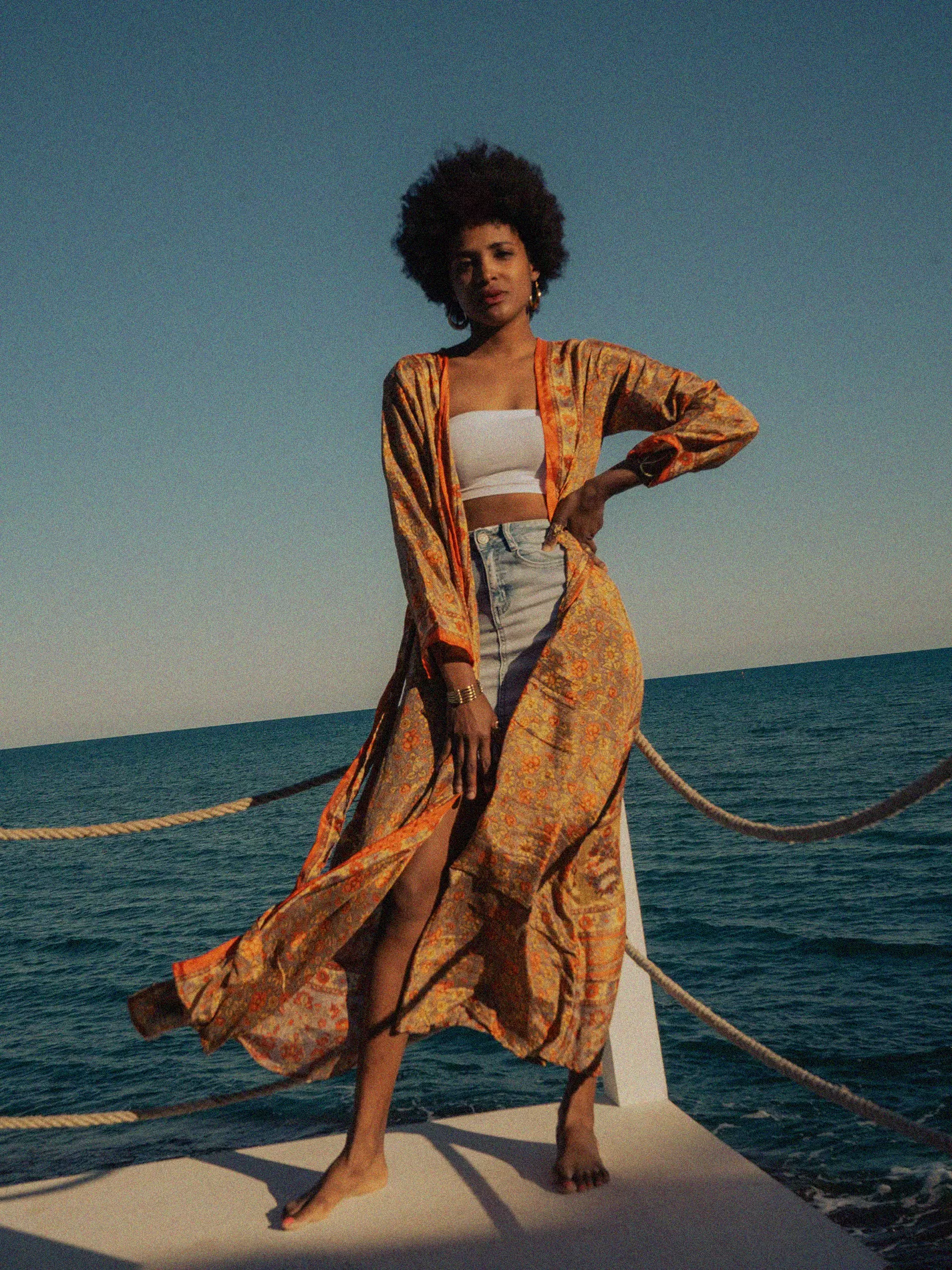 Kimono aperto arancione - Gujarat