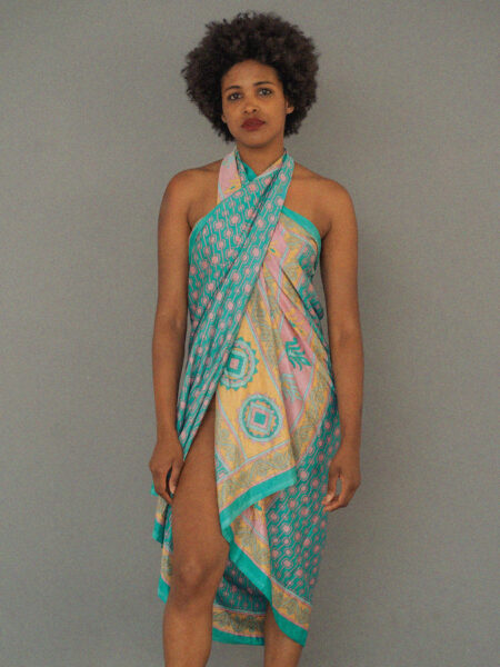 Pareo azzurro - Sari Vintage