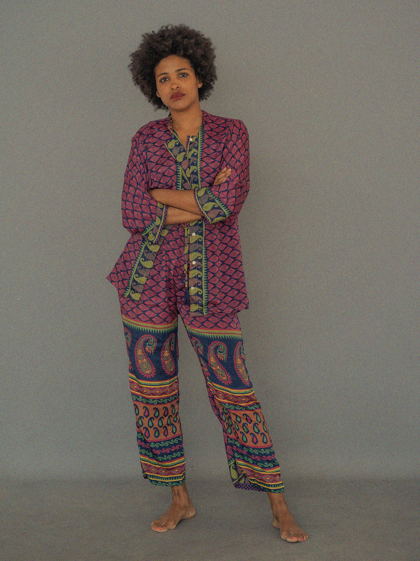 Pigiama in Sari LXL - blu e viola