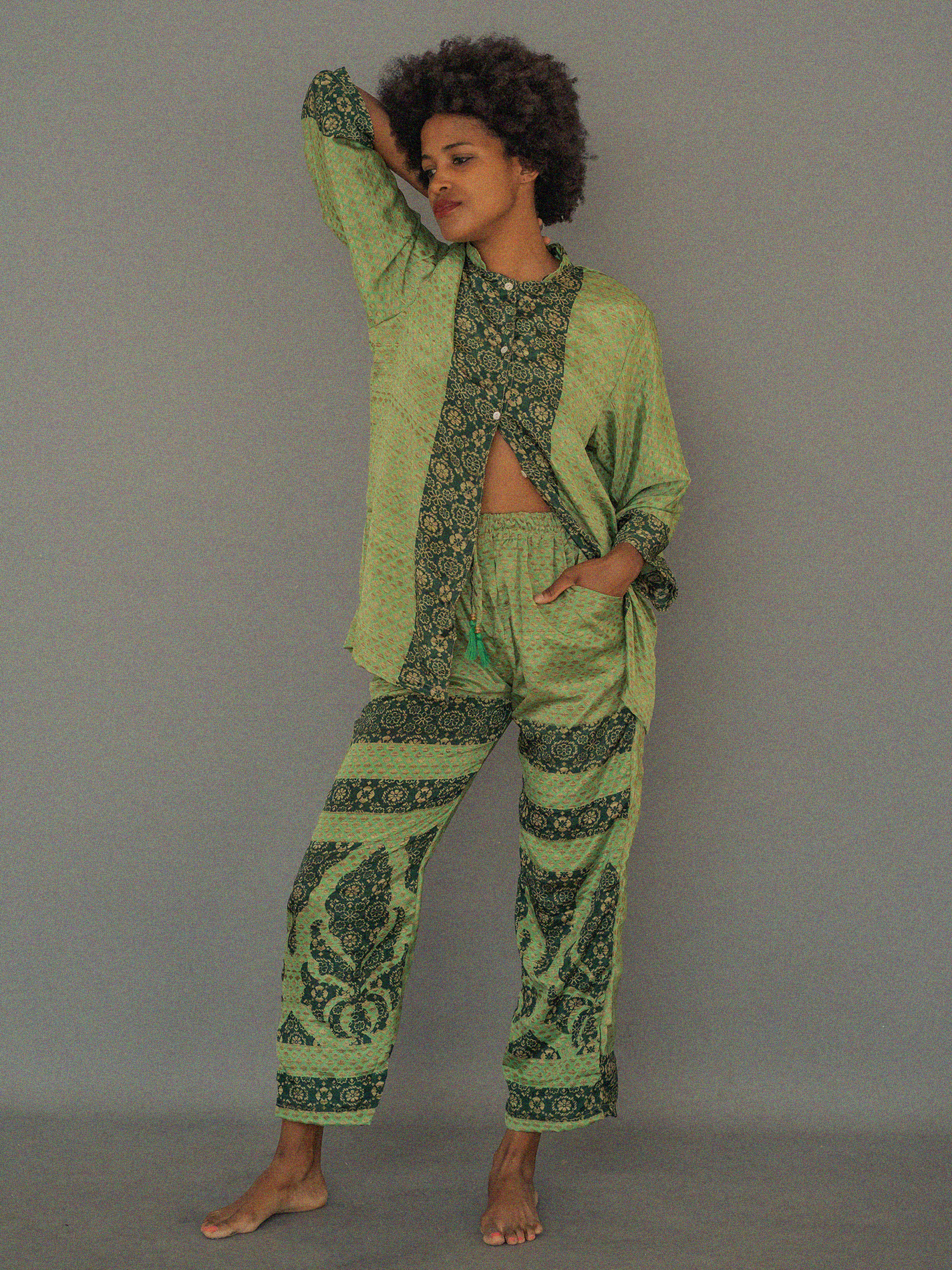 Pigiama in Sari LXL - verde