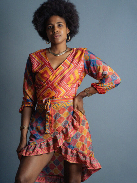 Wrap Top e Mini Gonna multicolor – Kerala