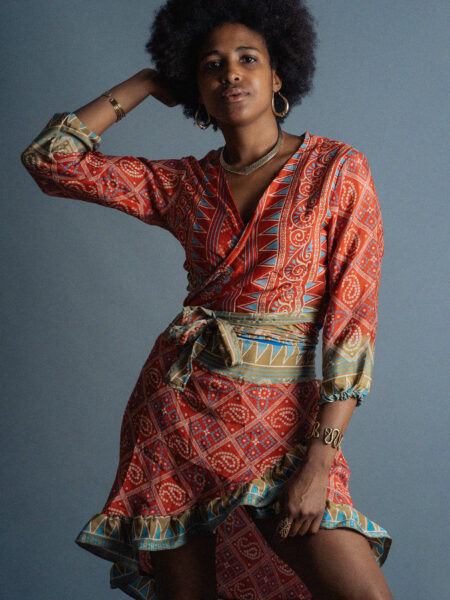 Wrap Top e Mini Gonna rosso – Kerala