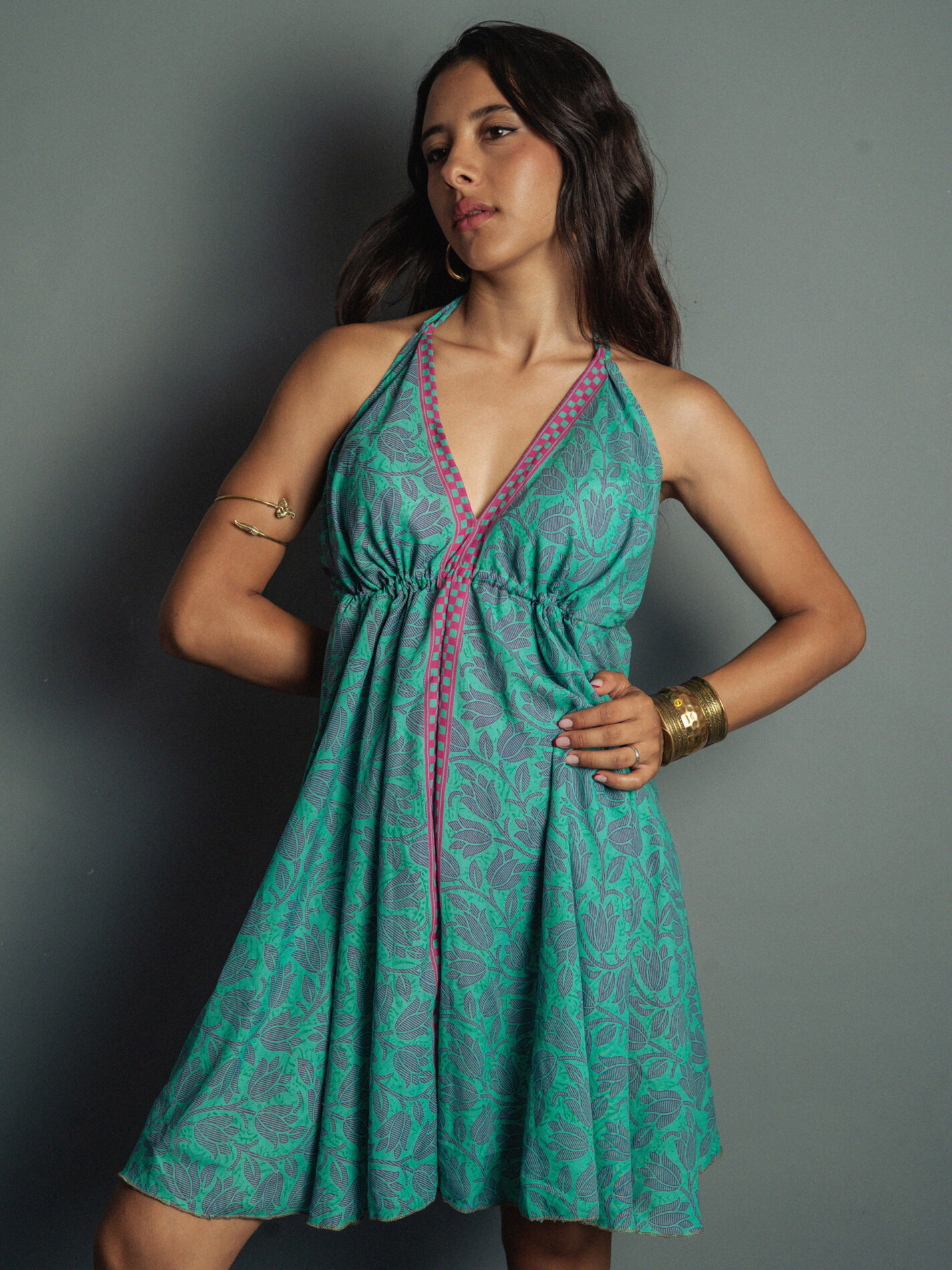 Abito corto azzurro - Mandala