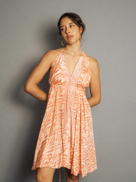 Abito corto salmone - Mandala