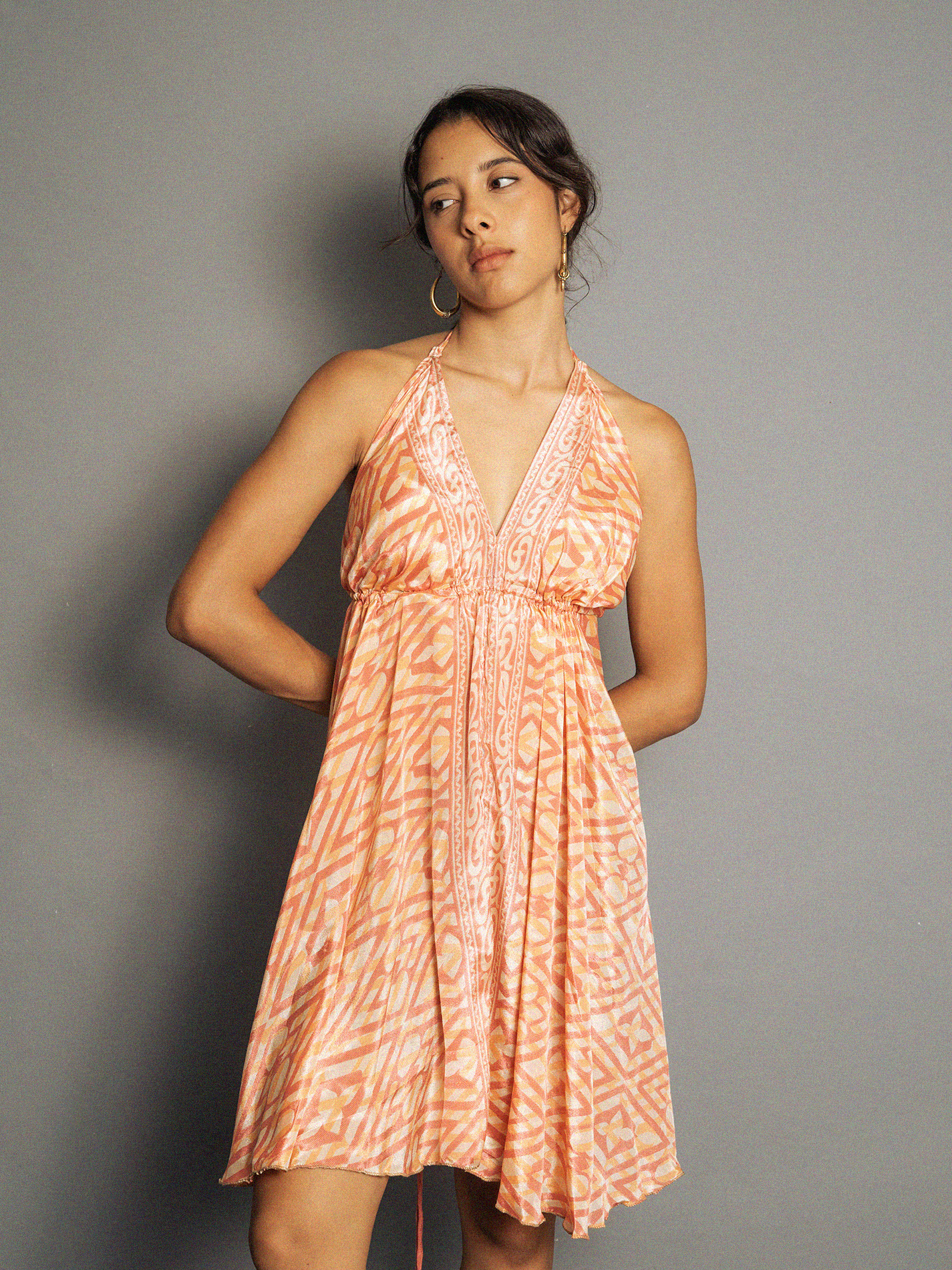 Abito corto salmone - Mandala