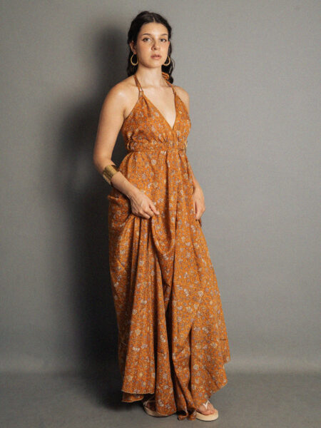 Abito etnico lungo arancione – Delhi