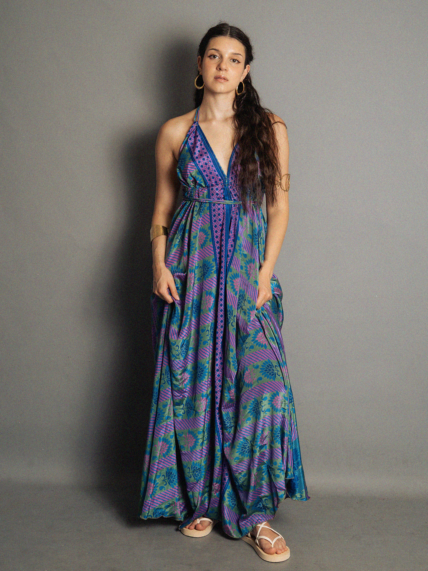 Abito etnico lungo blu – Delhi