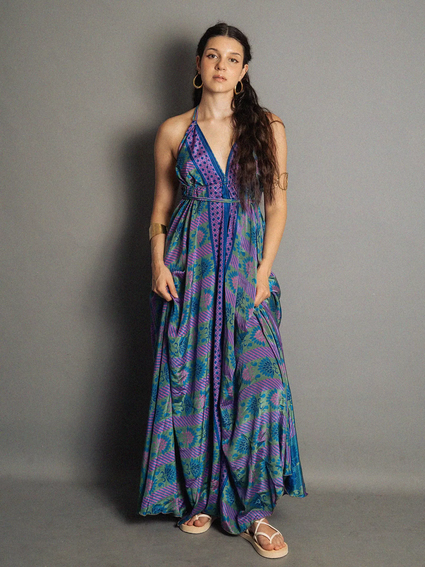 Abito etnico lungo blu – Delhi