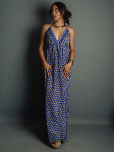 Abito etnico lungo blu – Delhi
