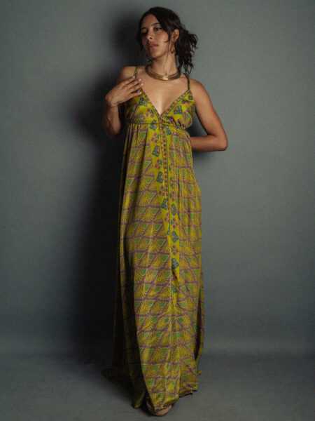 Abito etnico lungo colori della terra – Delhi