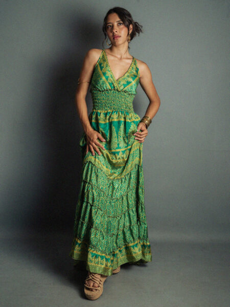 Abito lungo verde - Bihar