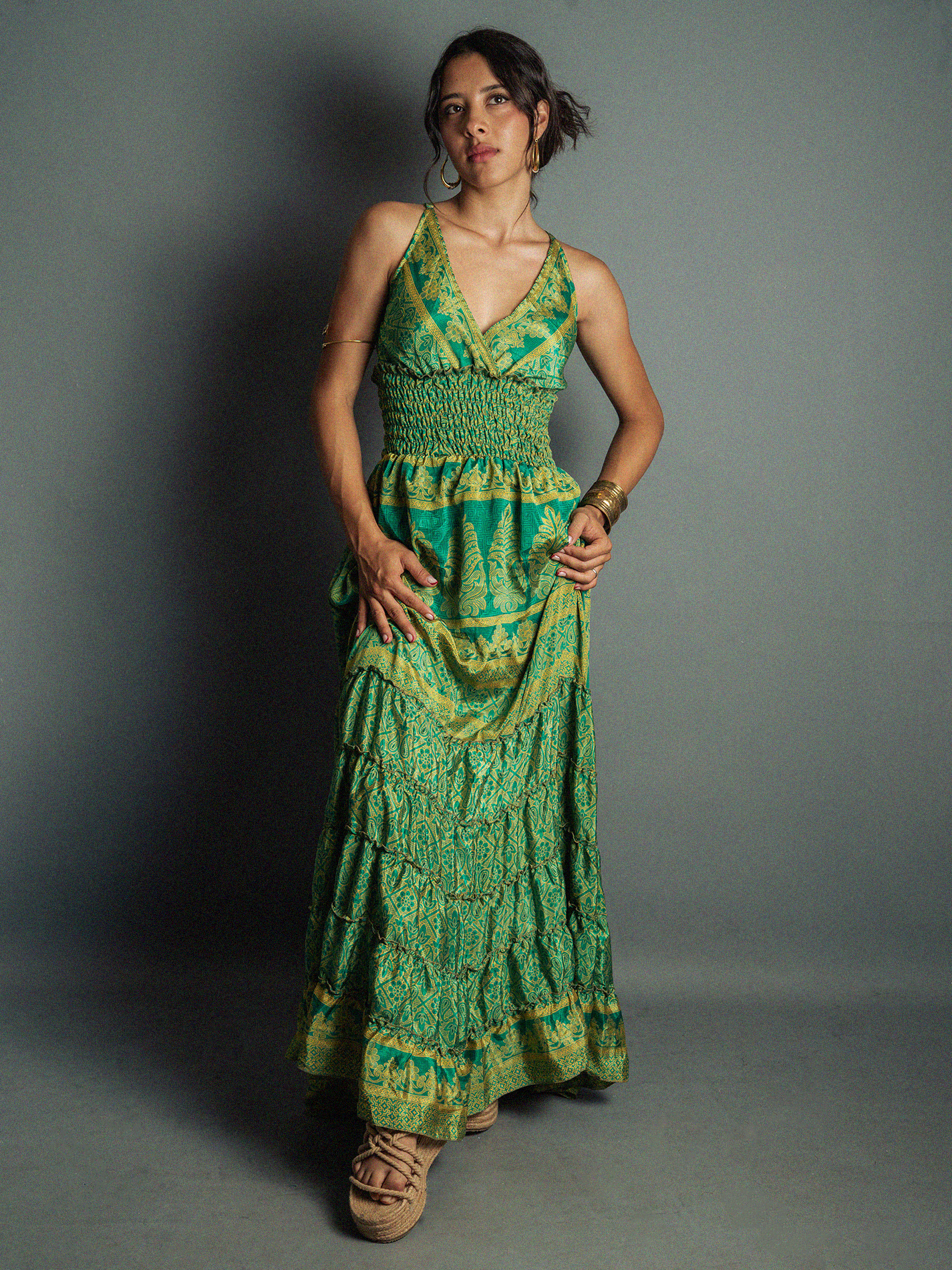 Abito lungo verde - Bihar