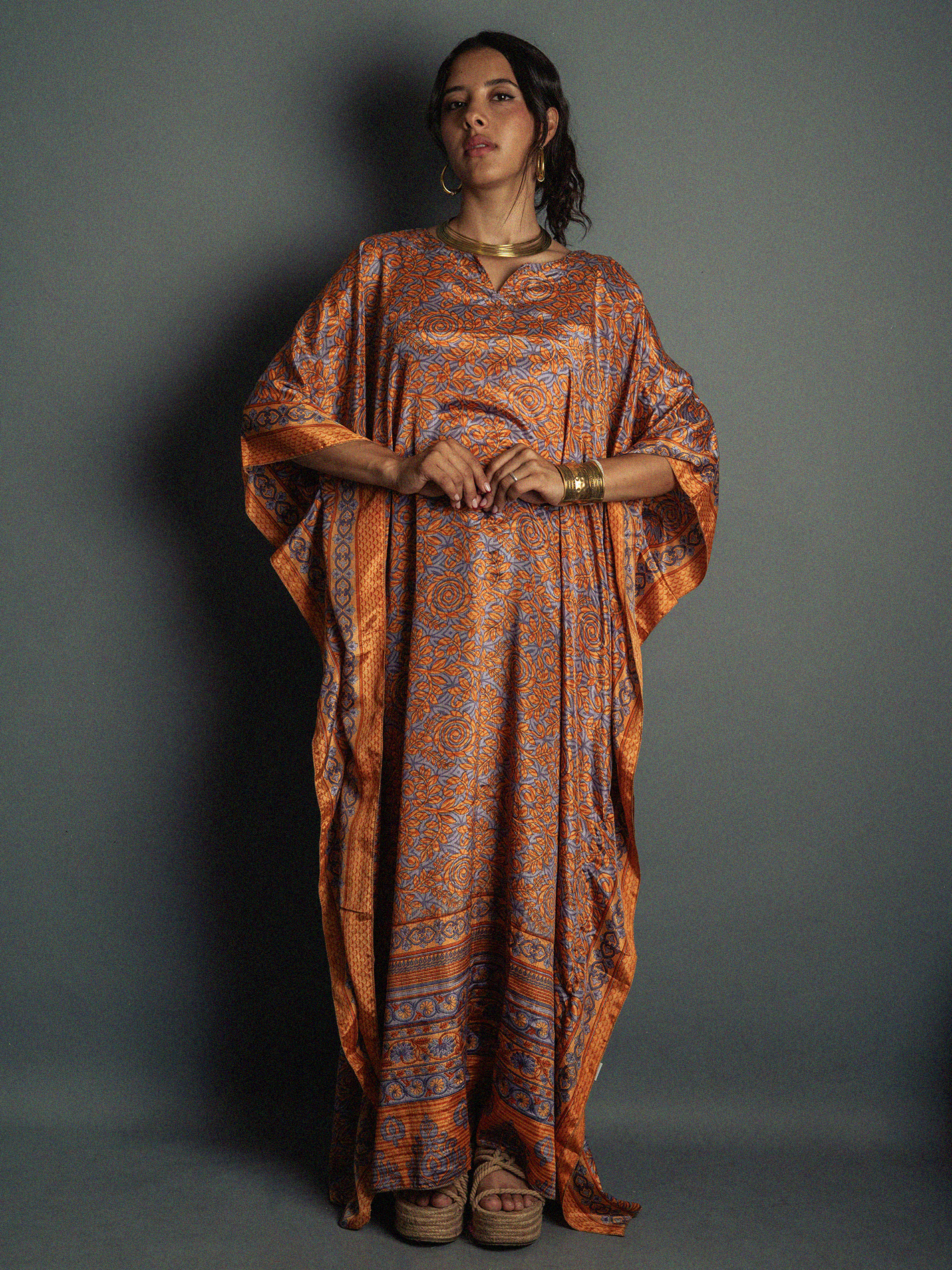 Caftano Lungo arancione