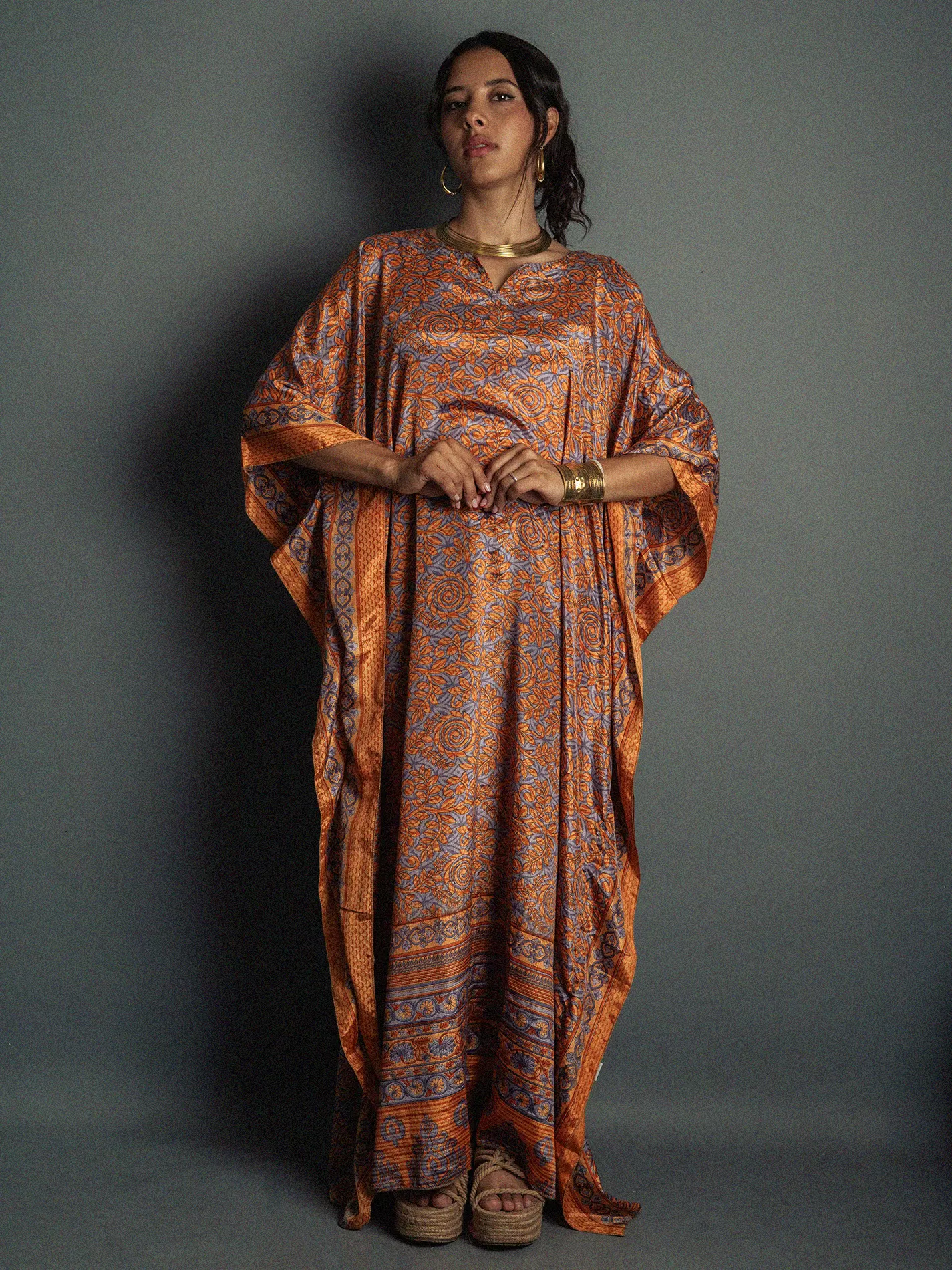 Caftano Lungo arancione