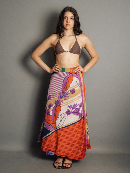 Gonna etnica lunga a portafoglio arancione – India (10)