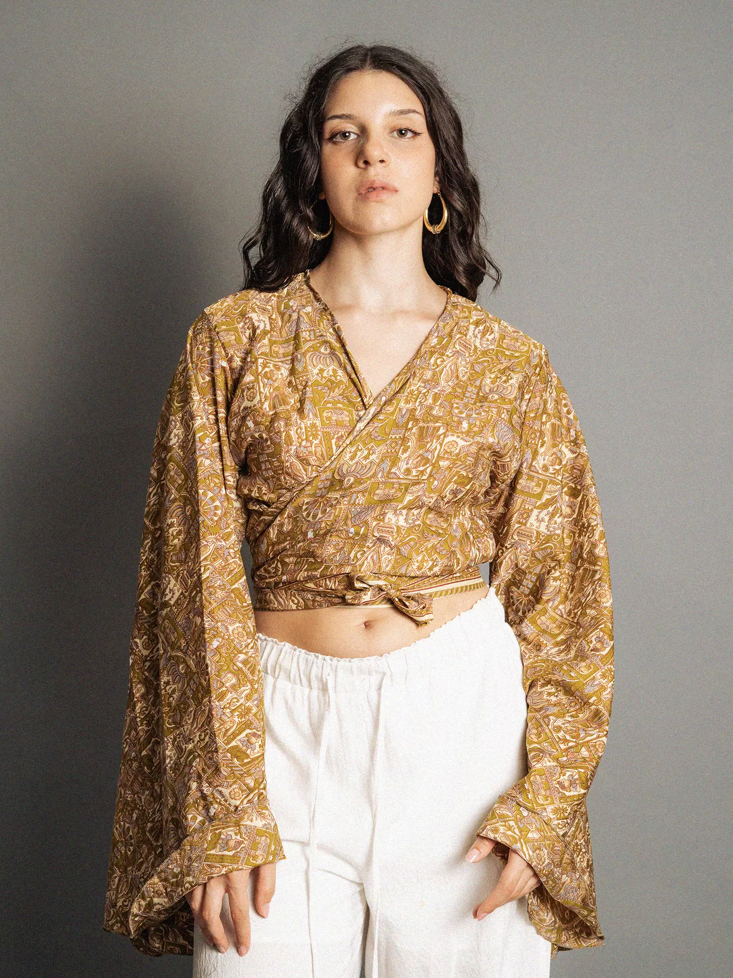 Wrap Top Manica larga tribale – Gandhi