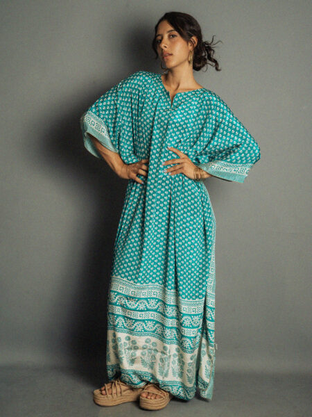 Caftano Lungo celeste