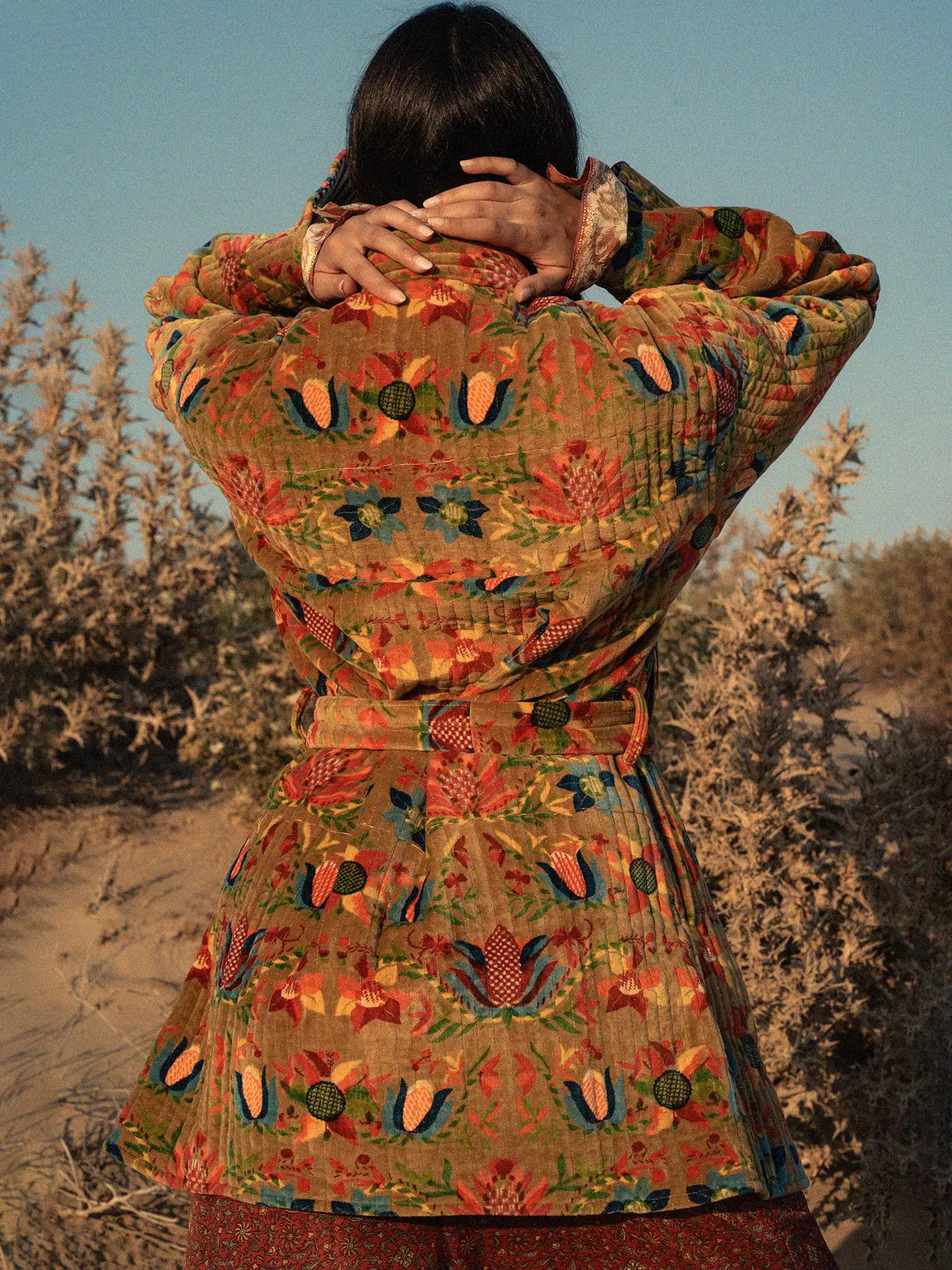 Cappotto tre quarti in Velluto