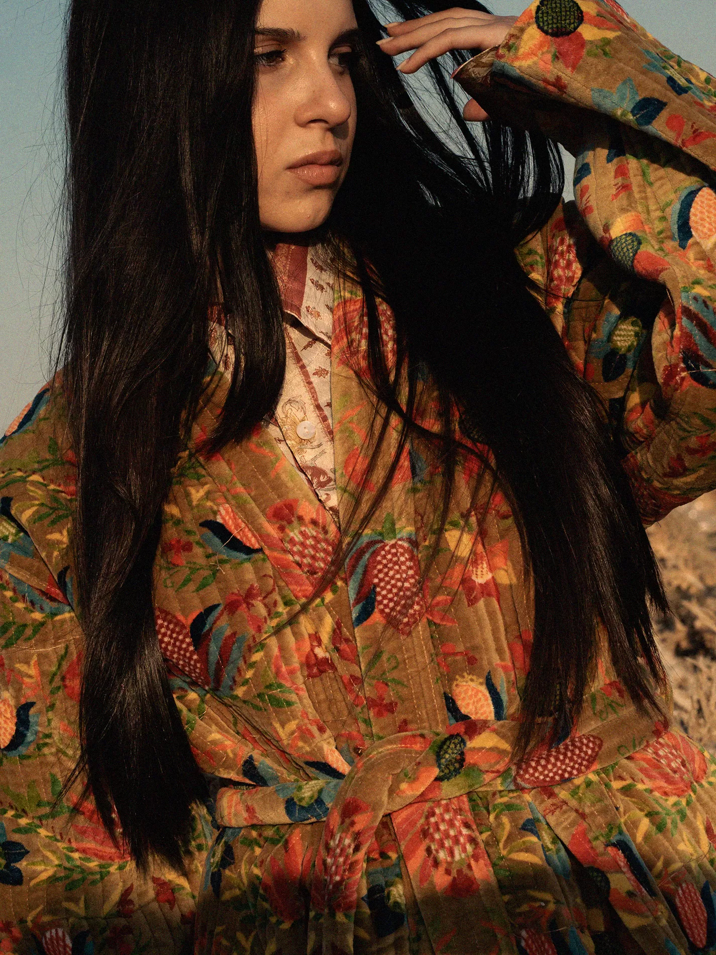 Cappotto tre quarti in Velluto