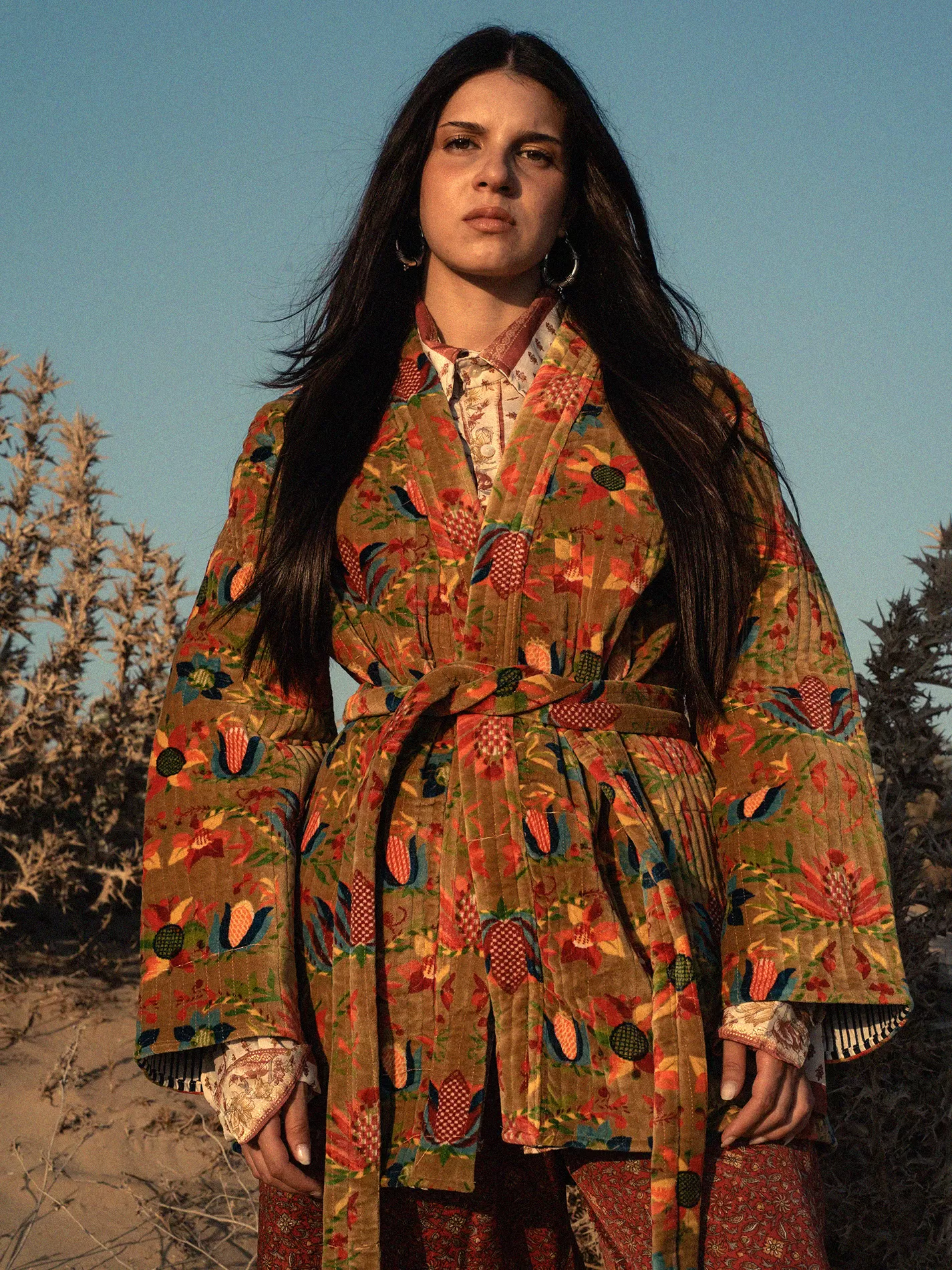 Cappotto tre quarti in Velluto