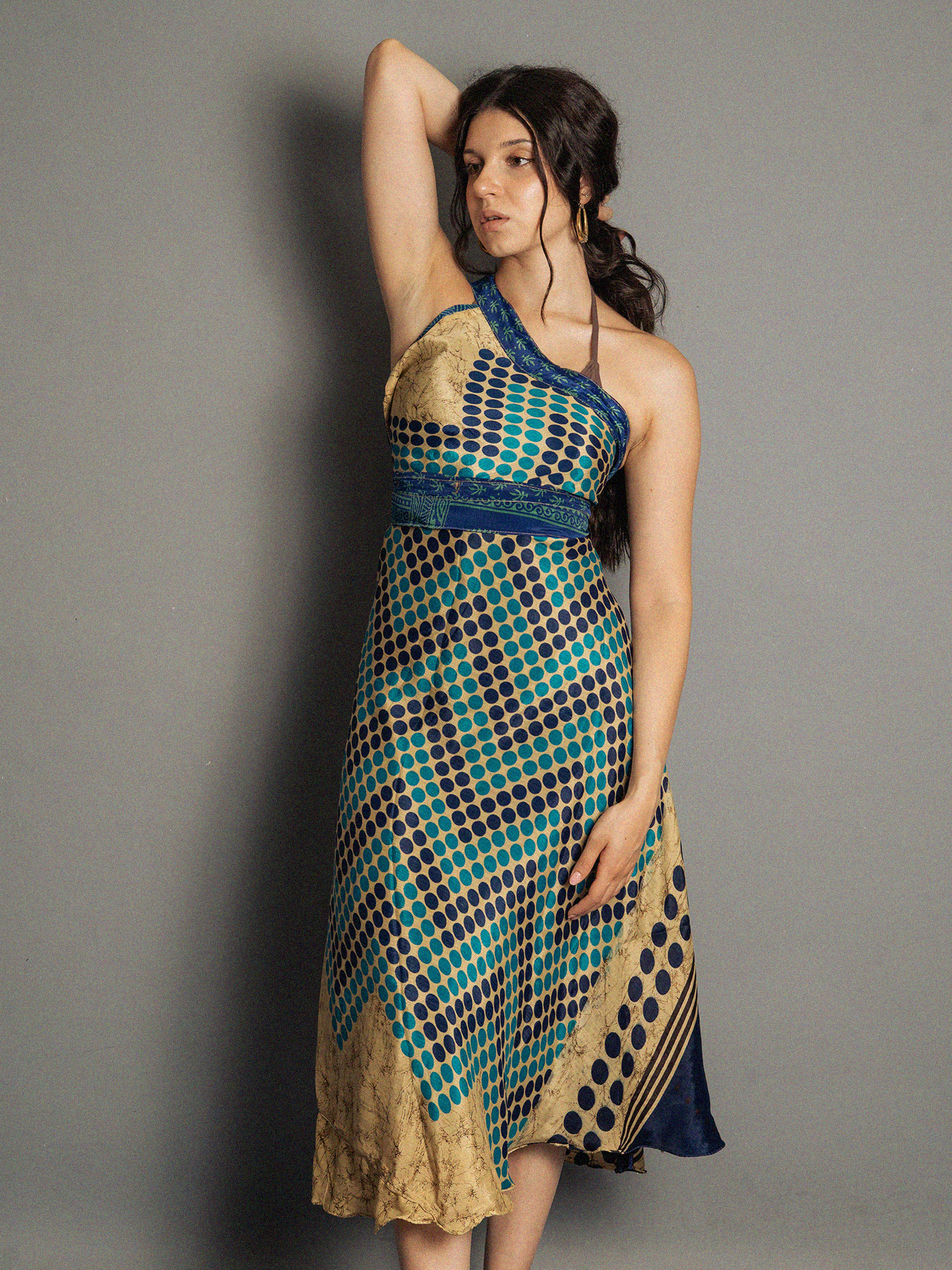 Gonna etnica lunga a portafoglio blu – India