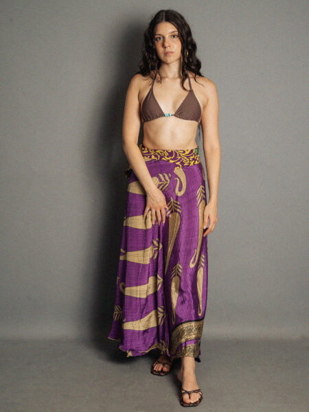 Gonna etnica lunga a portafoglio giallo e viola – India (2)