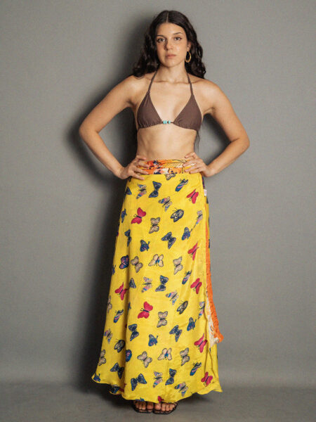 Gonna etnica lunga a portafoglio giallo – India (2)