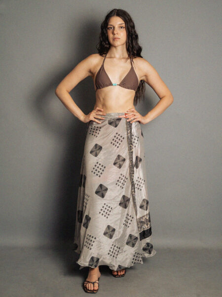 Gonna etnica lunga a portafoglio grigio – India (2)