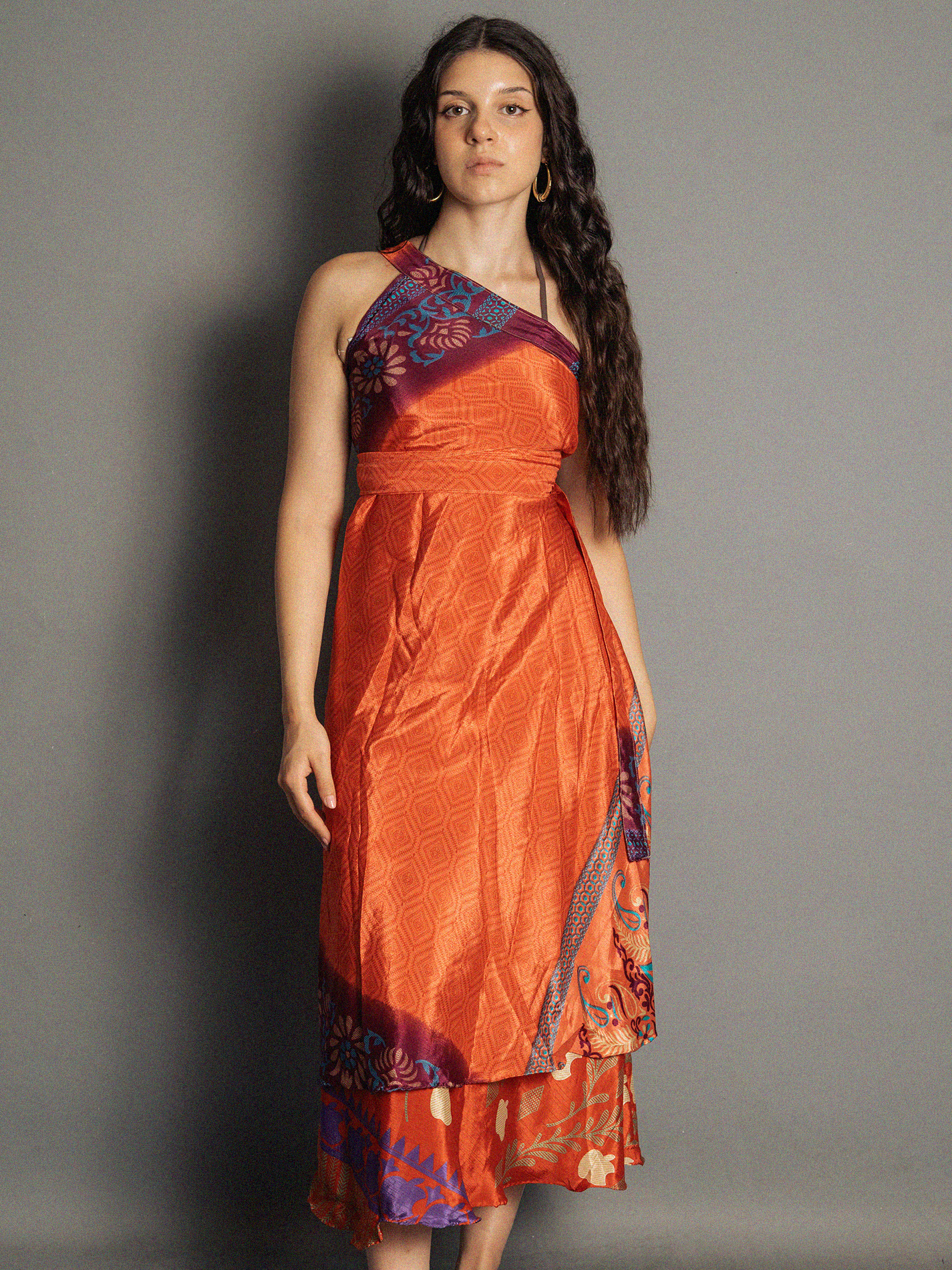 Gonna etnica lunga a portafoglio mele – India