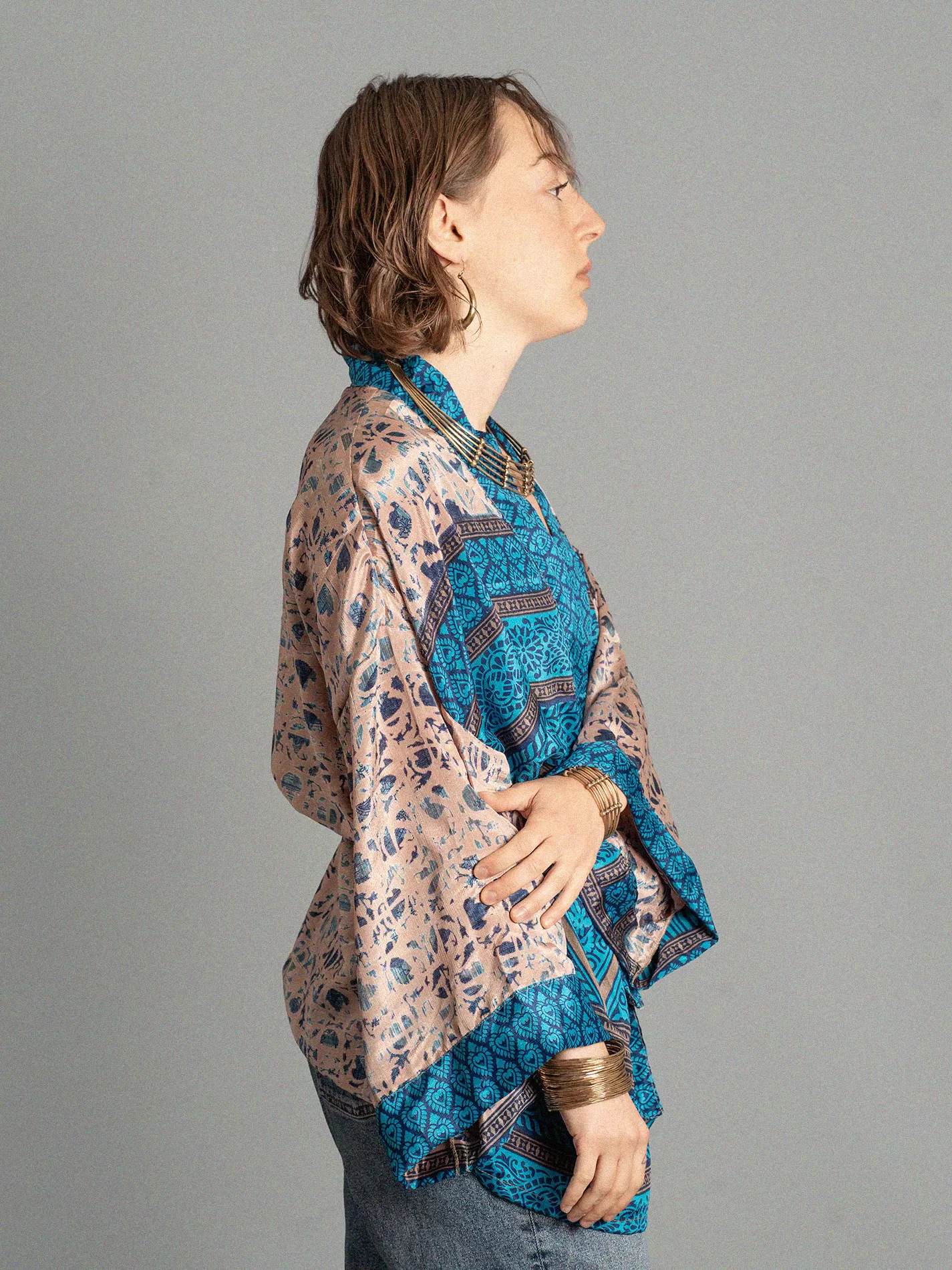 Kimono corto blu - Kerala