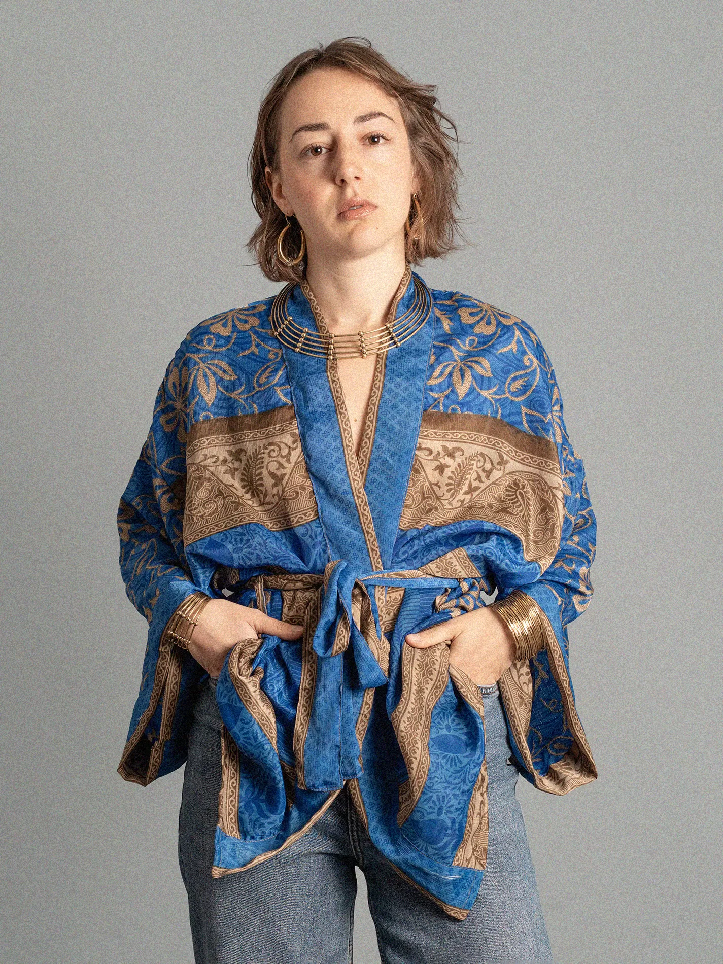 Kimono corto blu - Kerala