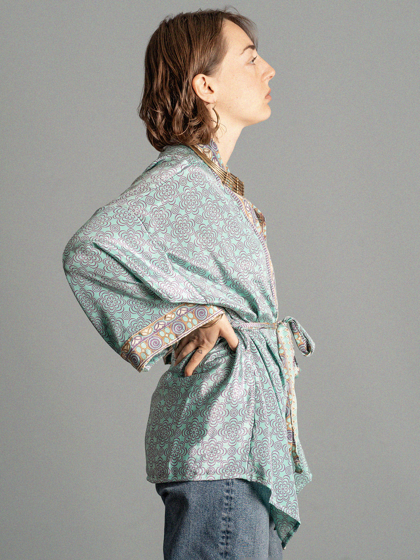 Kimono corto celeste - Kerala