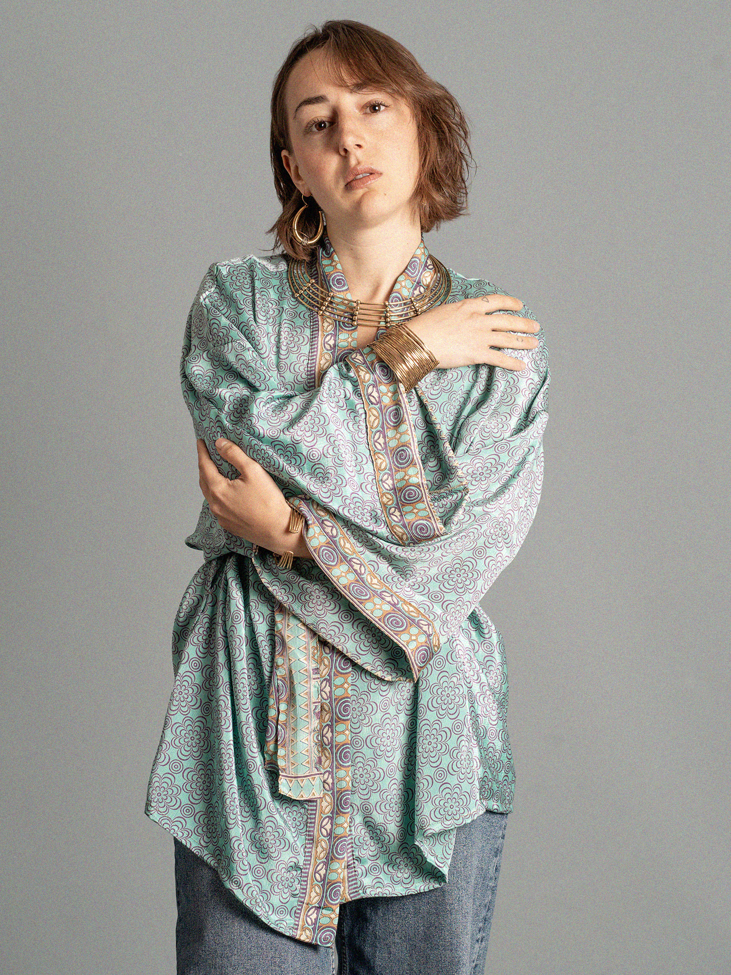 Kimono corto celeste - Kerala