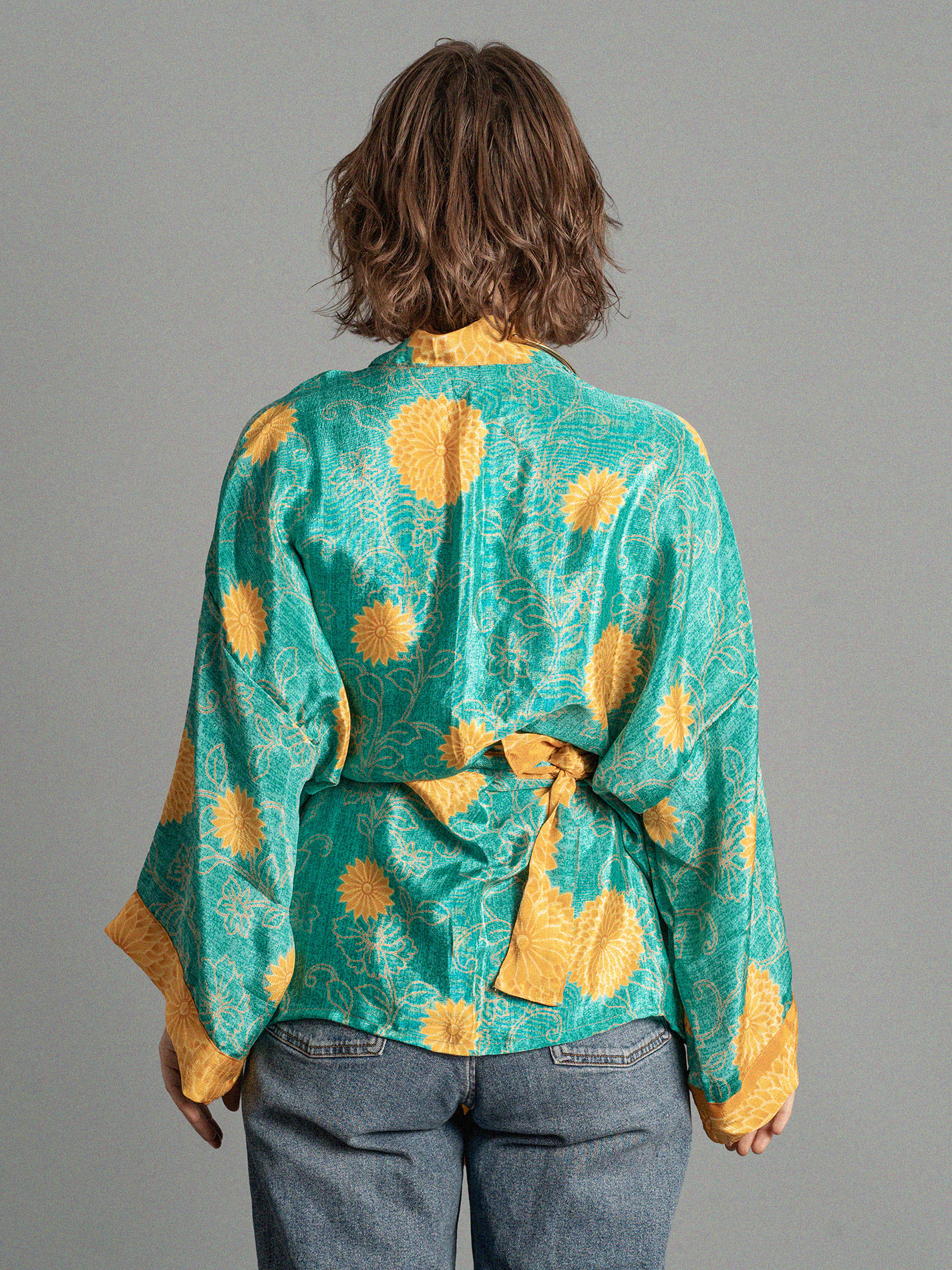 Kimono corto fiori gialli - Kerala