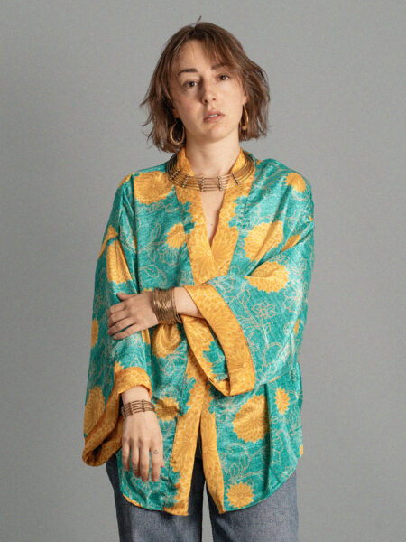 Kimono corto fiori gialli - Kerala