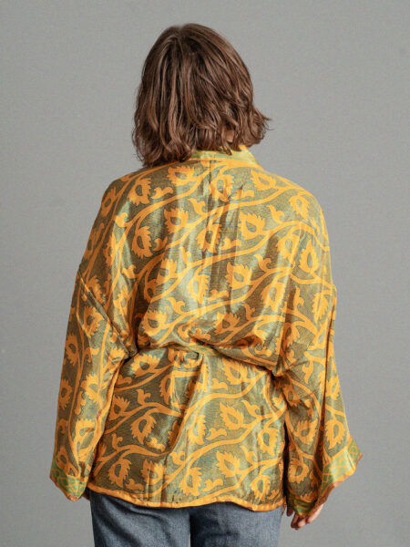 Kimono corto giallo e verde - Kerala (2)