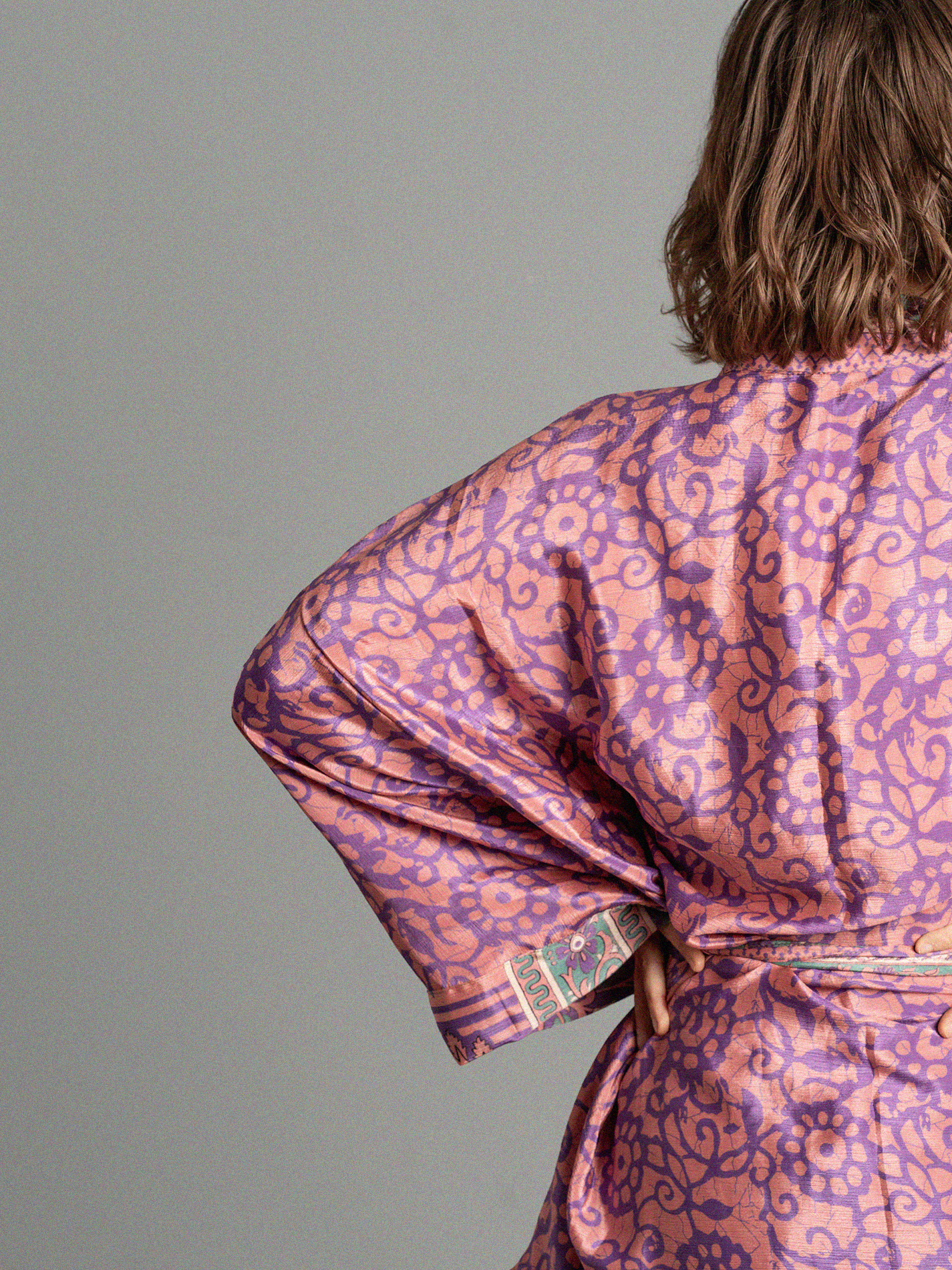 Kimono corto rosa e viola - Kerala