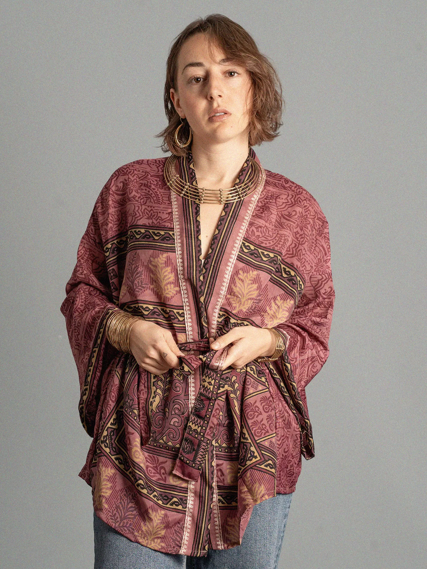 Kimono corto rosso ribes - Kerala