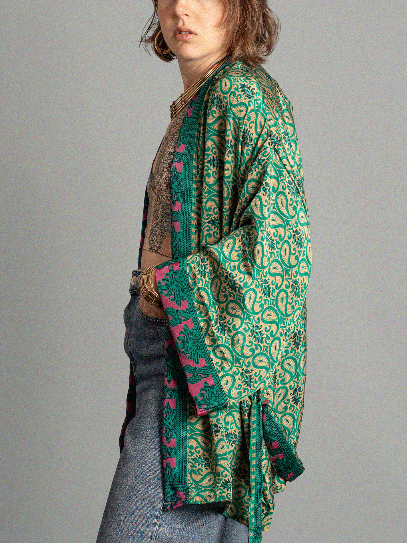 Kimono corto verde - Kerala