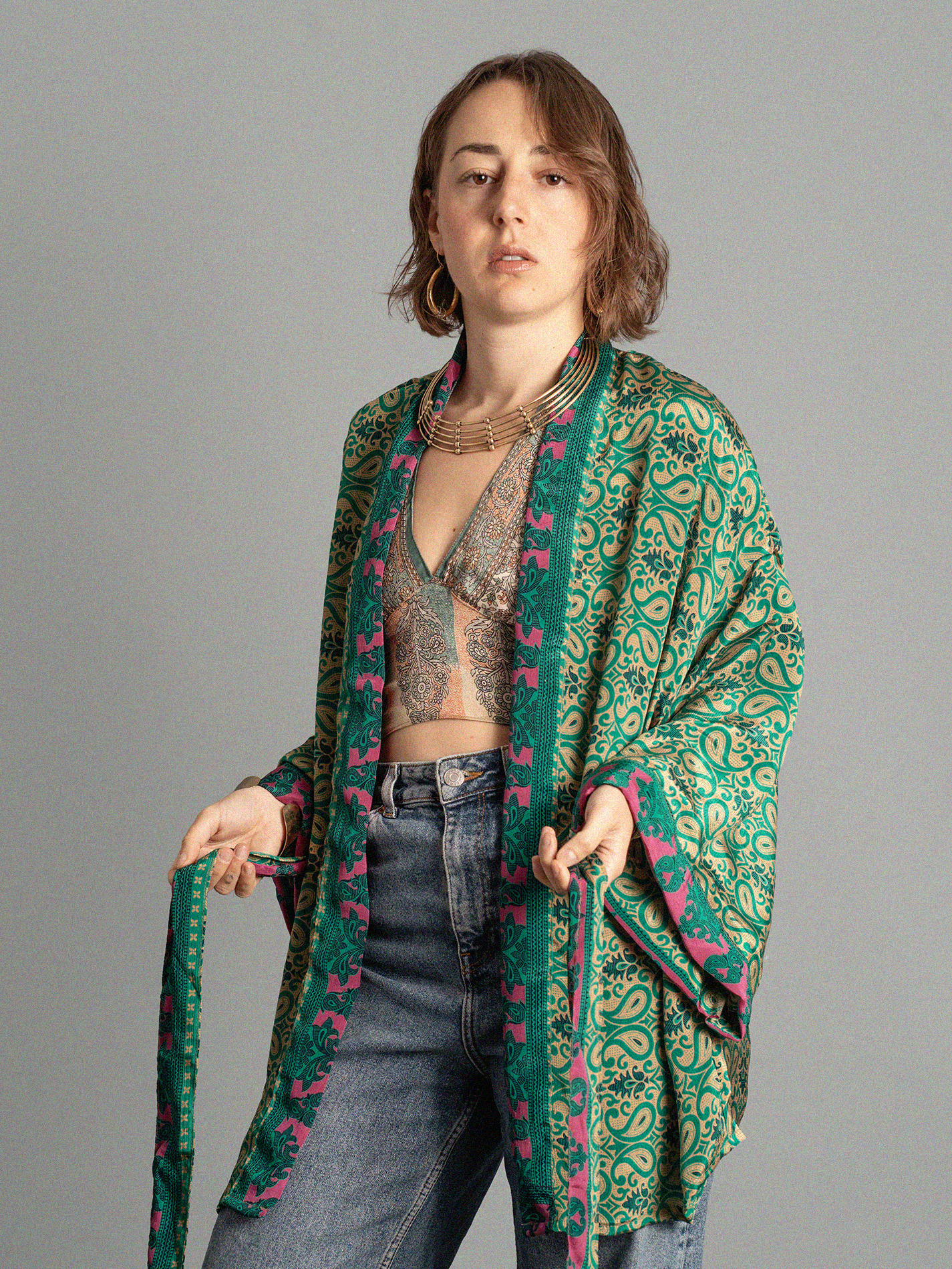 Kimono corto verde - Kerala