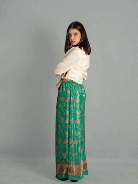 Pantalone LXL verde dettagli oro - Gurgaon (2)