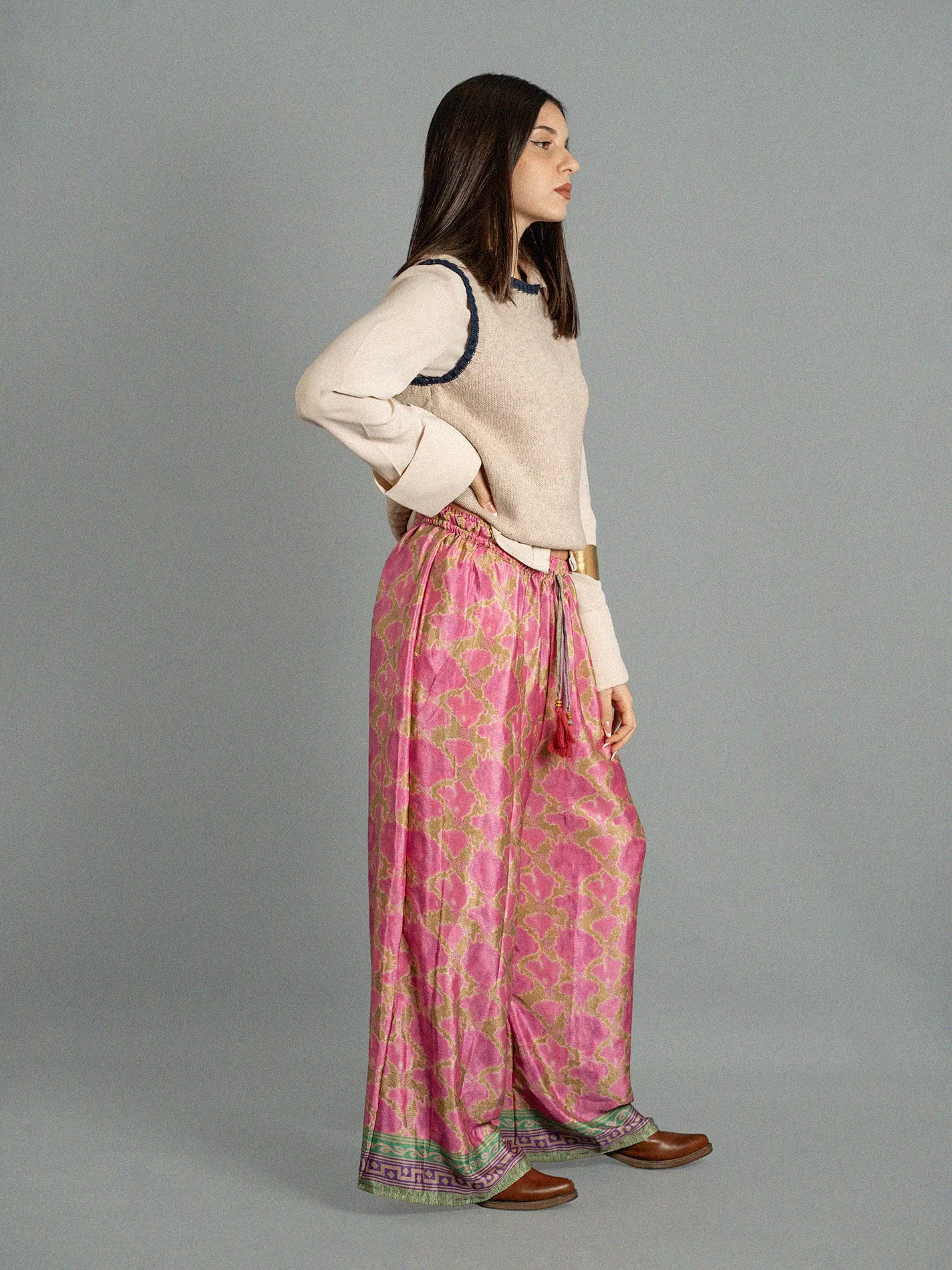 Pantalone SM rosa e oro - Gurgaon