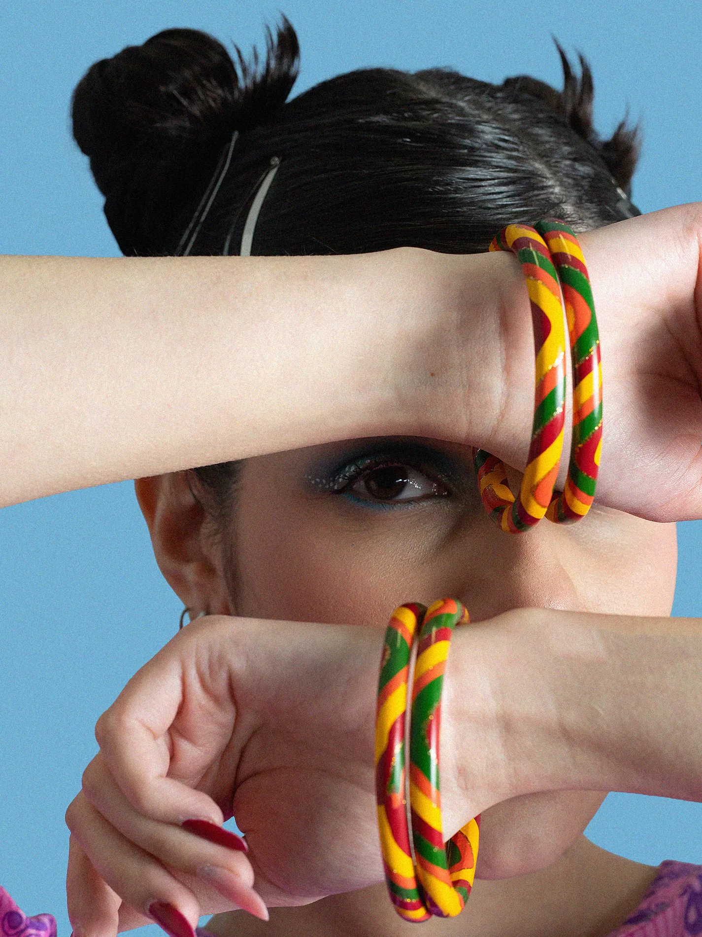 Poker di Bangle Lisci e Sottili - Large -  &Oslash; 7 cm