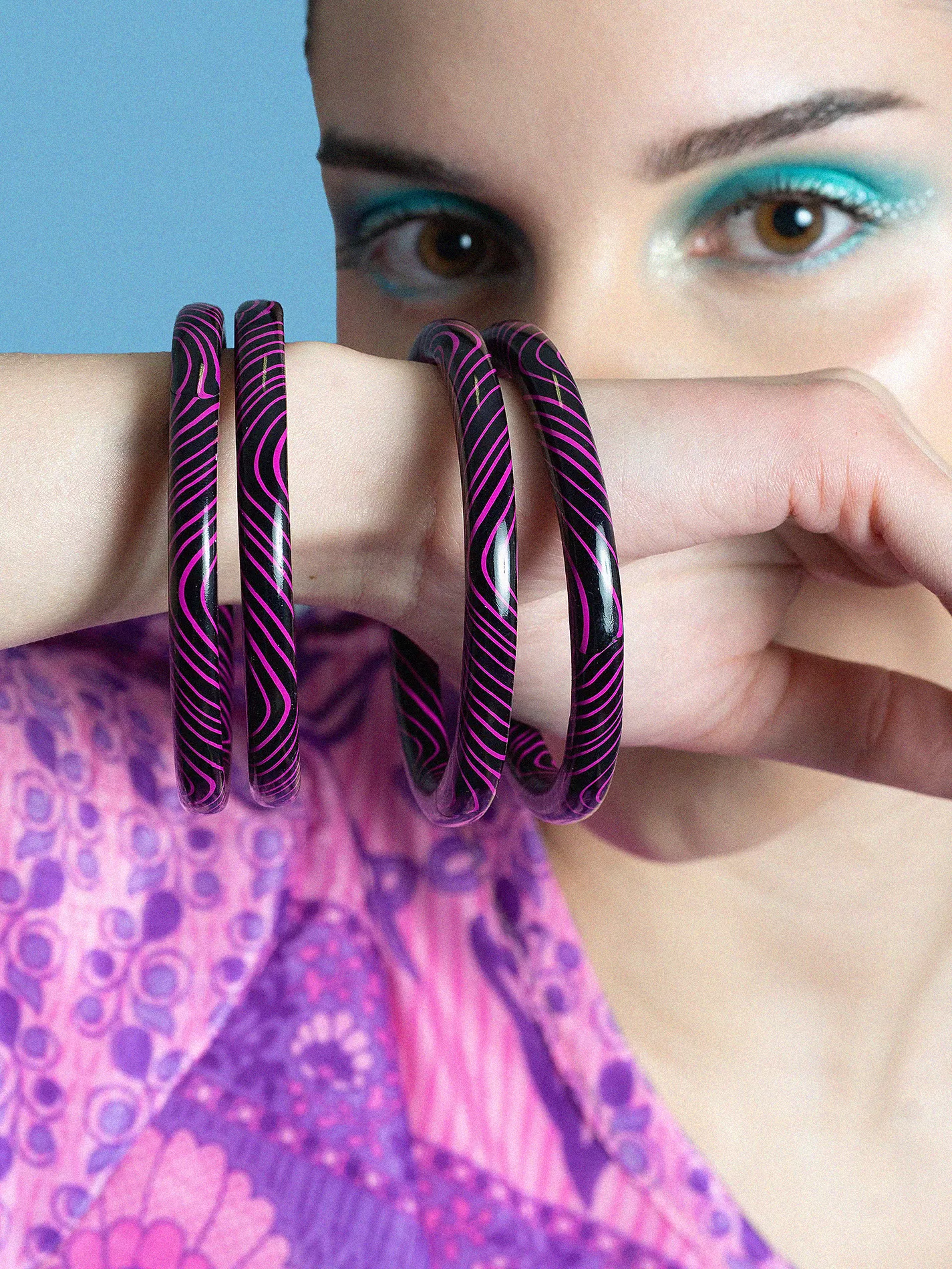 Poker di Bangle Lisci e Sottili - Large -  Ø 7 cm