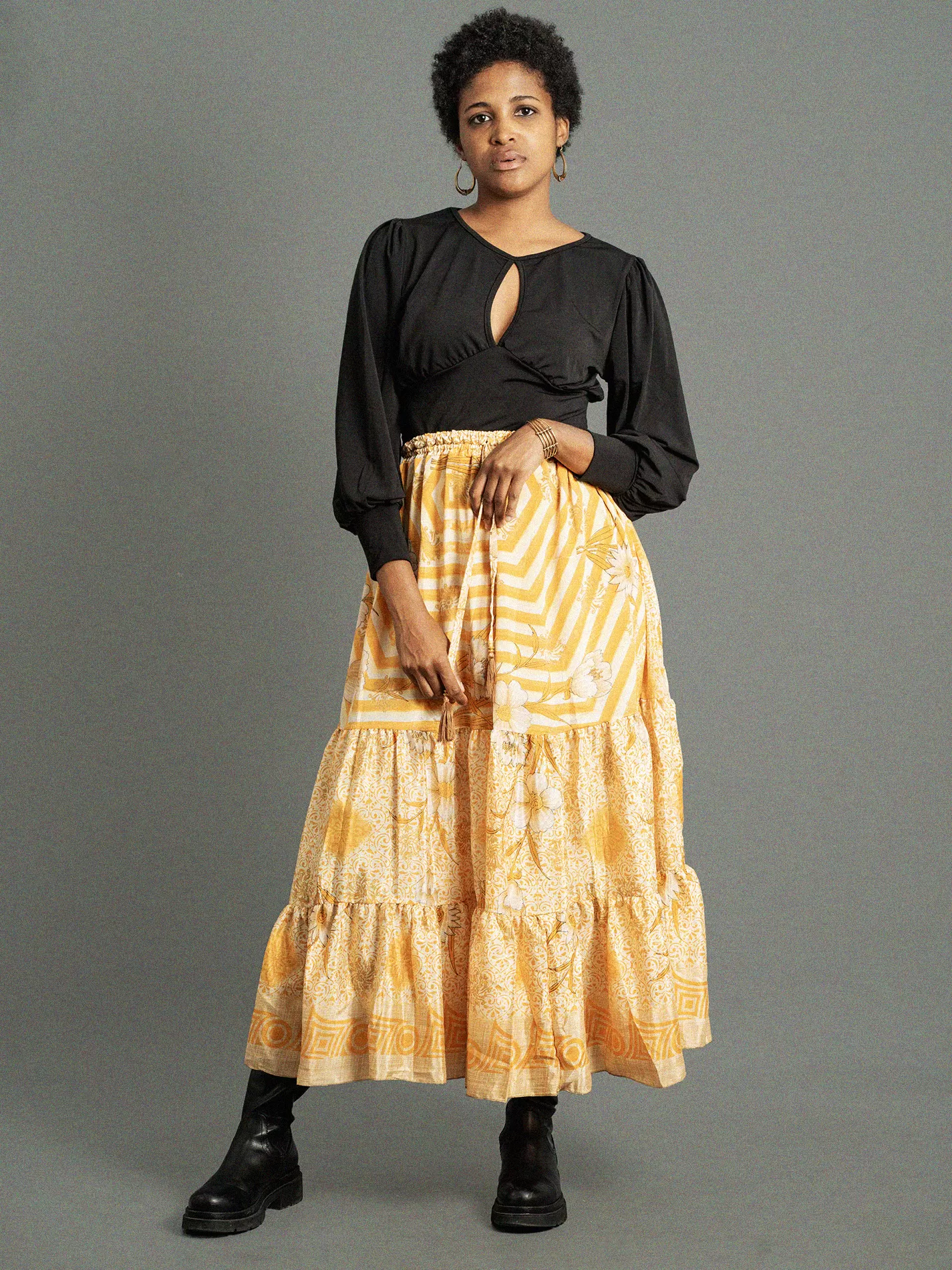 Gonna lunga giallo - Bikaner